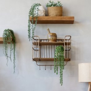 Chic Antique Gl. Hylde m. 5 knager, antik messing 