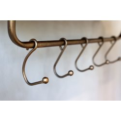 Chic Antique Gl. Hylde m. 5 knager, antik messing 