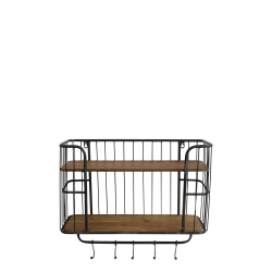 Chic Antique Gl. Hylde m. 5 knager, antik sort 