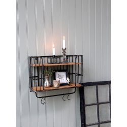 Chic Antique Gl. Hylde m. 5 knager, antik sort 