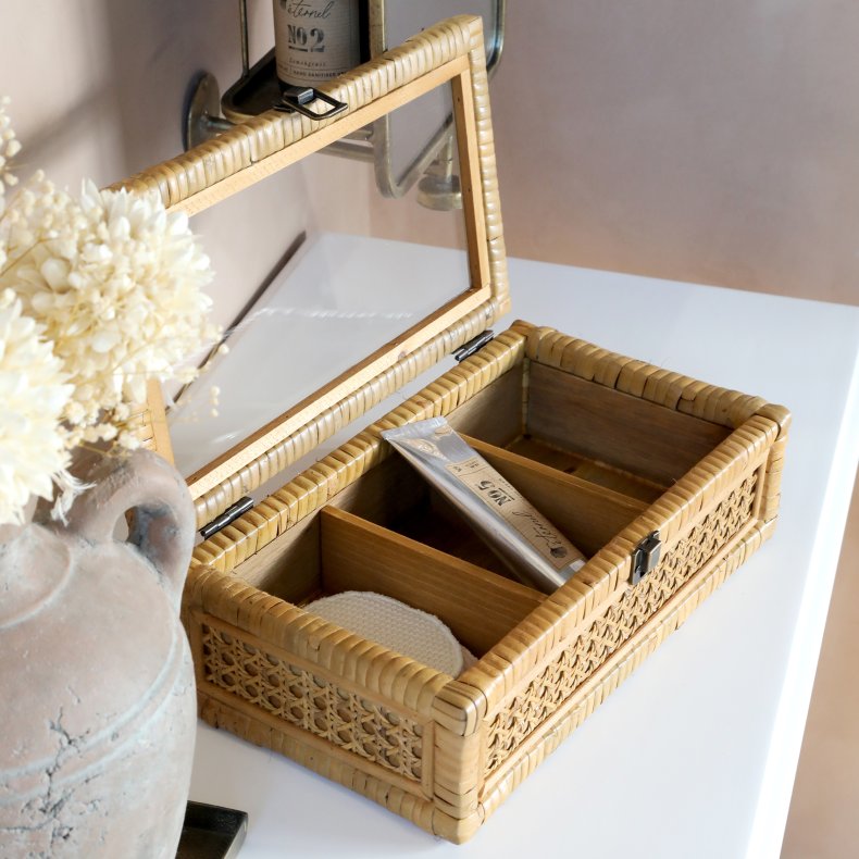 Chic Antique Boks i fransk flet m. 3 rum