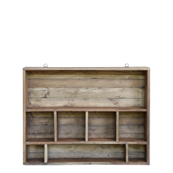 Chic Antique Grimaud hylde med 8 rum H55/L70/B12 cm - Natur