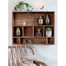 Chic Antique Grimaud hylde med 8 rum H55/L70/B12 cm - Natur