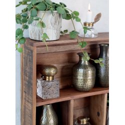 Chic Antique Grimaud hylde med 8 rum H55/L70/B12 cm - Natur