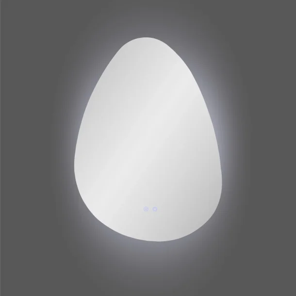 House Nordic Kiama Spejl med LED, antidug og 3 lysniveauer, organisk form, 58x80 cm