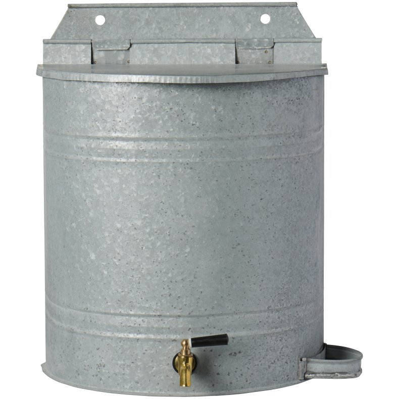 Ib Laursen Vandbeholder t/v�g m/hane og s�beholder zink 10,5 lt