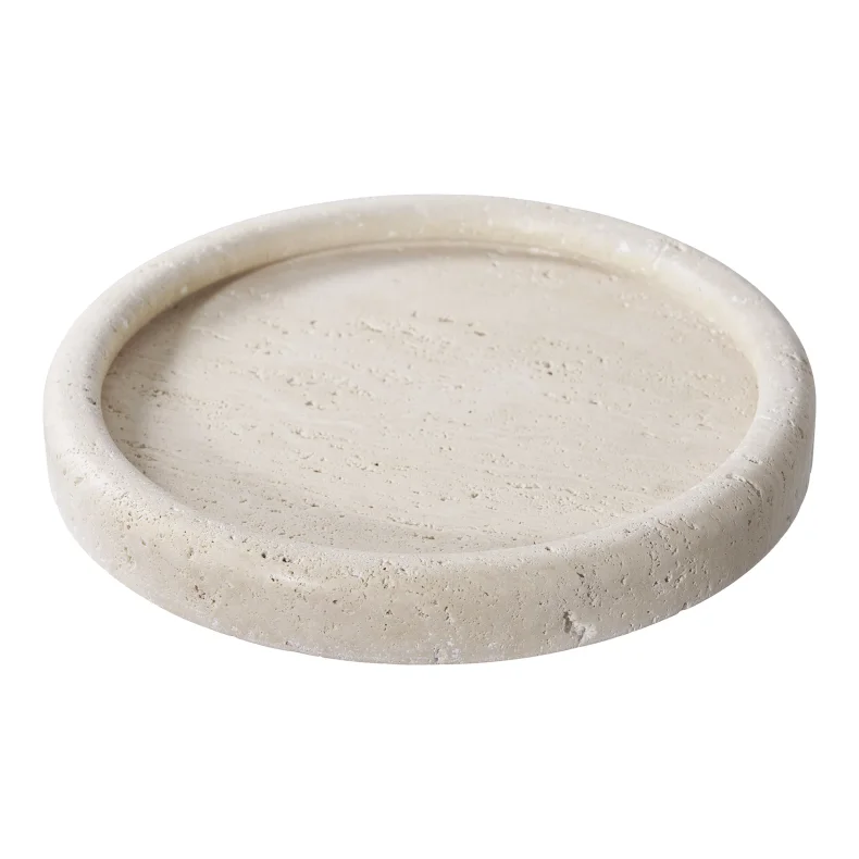 House Nordic  Rund bakke i travertin, natur, 25,5 cm