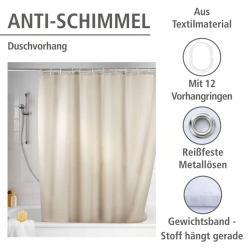 Wenko anti skimmel badeforh�ng 180x200 cm - Beige