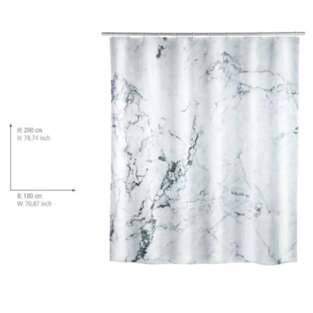 Wenko badeforh�ng 180x200 cm , Onyx - Hvid/gr�