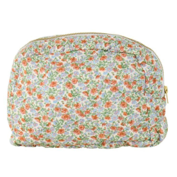 quiltet toilettaske med blomster