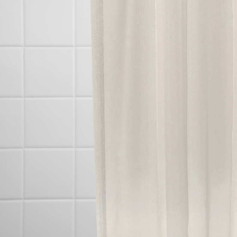 Badeforh�ng beige h�rlook, 200x220 cm, ekstra l�ngde - VaskBAR