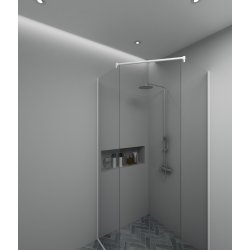 Glassttte/forhngsstang til 2 glasvgge, hvid - Aquatrend