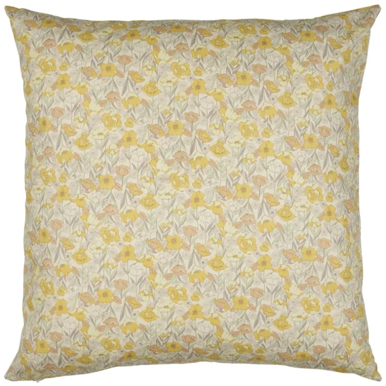 Ib Laursen Pudebetrk 60x60 cm m/sart gule, lyslilla, off white blomster