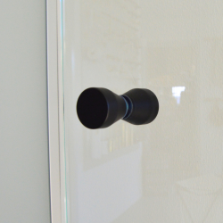 Brusedr i frostet glas m. sort, 8 mm glas p ml - Aquatrend