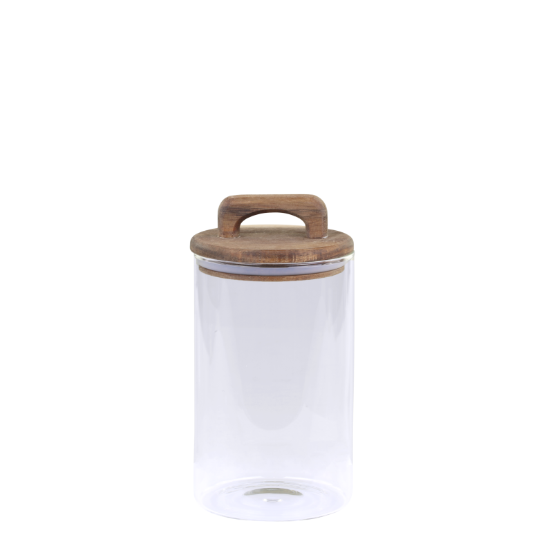 Chic Antique Opbevaringsglas m. lg af akaciatr, 1,1 liter