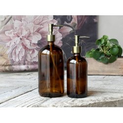 Chic Antique sbedispenser i glas 1000 ml - mocca