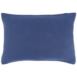 Rektangul�rt Ib Laursen pudebetr�k i indigo stenvasket h�r. 40x60 cm