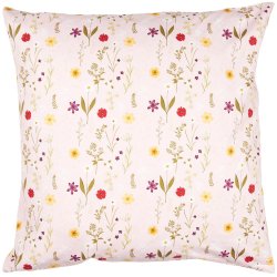 Rosa Ib Laursen bomuldspudebetr�k 60x60 cm med motiv af havens blomster.