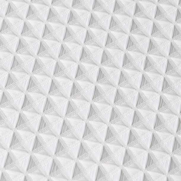 Waffle badeforhng hvid, 180x220 cm ekstra lngde vaflet - VaskBAR