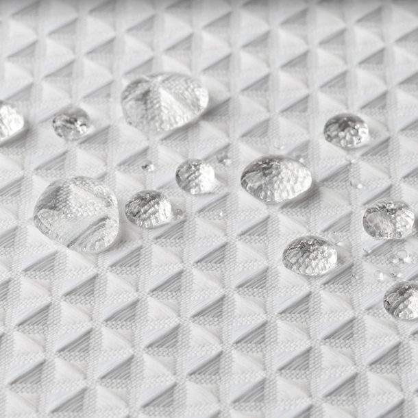 Waffle badeforhng hvid, 180x220 cm ekstra lngde vaflet - VaskBAR