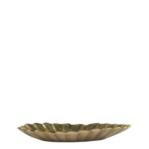 Chic Antique Ovalt fad m. riller 20x26 cm, messing