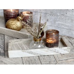 Chic Antique Morlaix bakke af marmor 14x30 cm- Beige