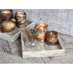 Chic Antique Morlaix bakke af marmor 25x25 cm - Lys natur