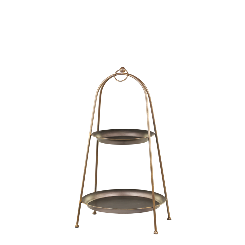 Chic Antique Etagere m. 2 fade H55/30 cm messingfinish