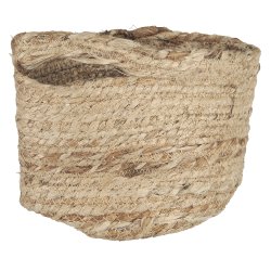 Ib Laursen  Kurv m/hank rund jute H 14 cm - natur