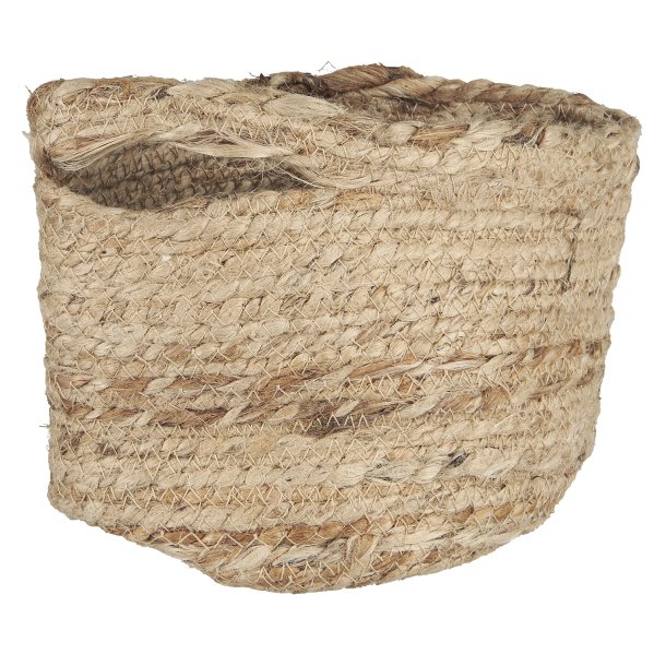 Ib Laursen  Kurv m/hank rund jute H 14 cm - natur