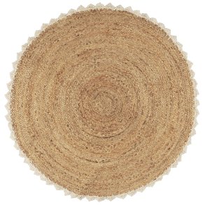 Ib Laursen Jutem�tte m/h�klet kant rund �90cm - natur