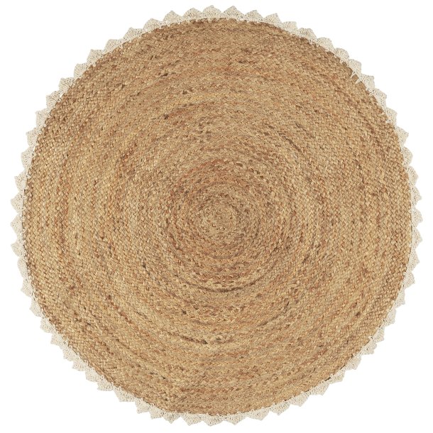 Ib Laursen Jutem�tte m/h�klet kant rund �90cm - natur