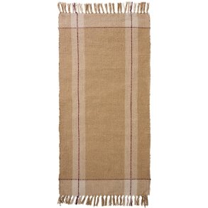 Creme og beige bomuldsl�ber fra Ib Laursen med r�de detaljestriber.