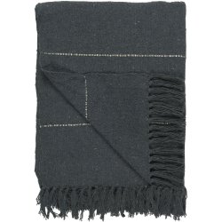 Ib Laursen Plaid antracit m/creme striber p tvrs