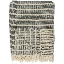 Ib Laursen Plaid creme/mrkegrt stribemnster