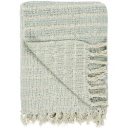 Ib Laursen Plaid 130x160 cm creme/lyseblt  stribemnster