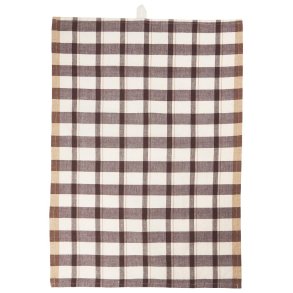 Ib Laursen Viskestykke Malthe natur m/mrkebrunt stribemnster