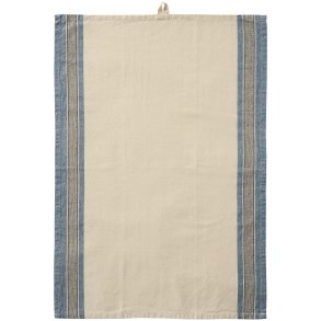 Ib Laursen Viskestykke Walter natur m/bl og gr striber i siderne