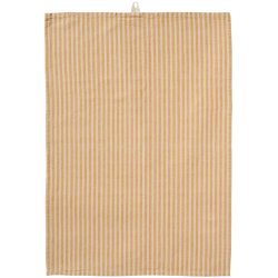 Ib Laursen Viskestykke Linea m/mustard og lyserde smalle striber