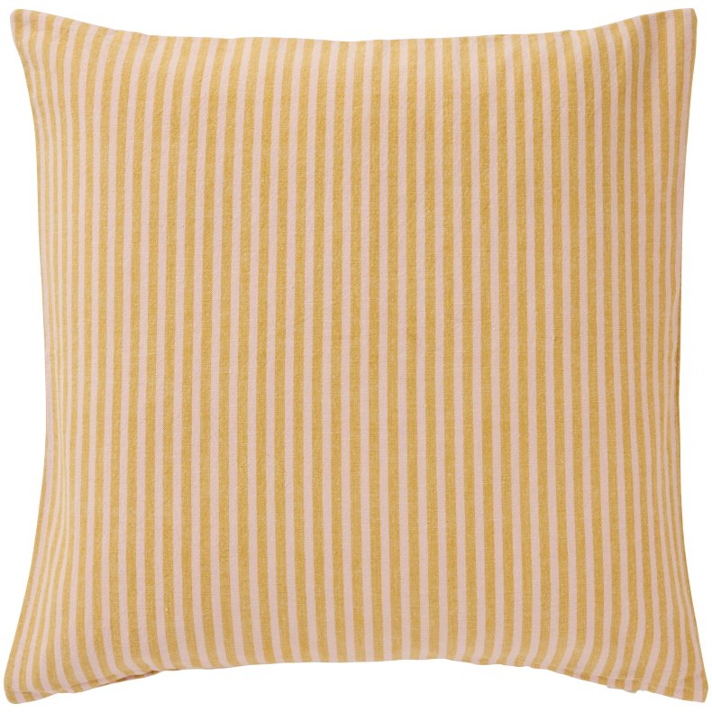  Ib Laursen Pudebetr�k Linea m/mustard og lyser�de smalle striber 50x50 cm
