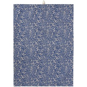 Ib Laursen Viskestykke Paula mrkebl m/naturfarvede blomster