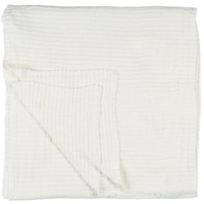  Ib Laursen Sengetppe ribbet hvid m/kantha-stikninger 150x220 cm