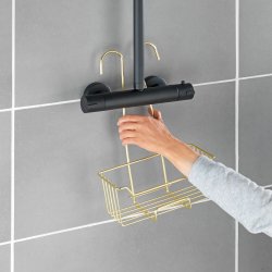 Shampookurv til at hnge p brusearmatur, messingfinish - Wenko