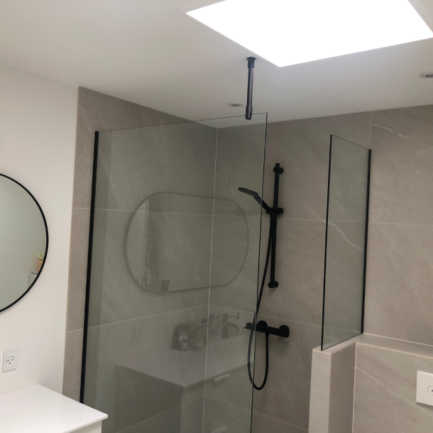 Brusevg 80x200 cm, 8 mm klart glas 