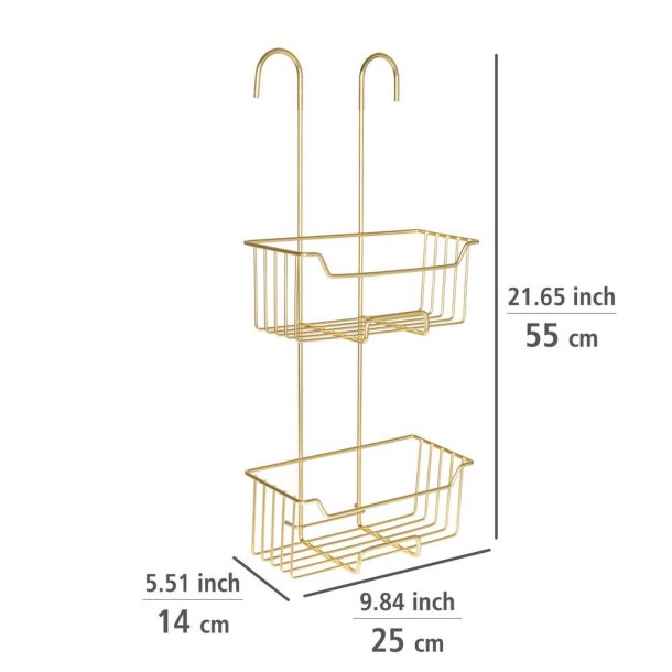 Shampookurv til at hnge p brusearmatur (dobbelt), messingfinish - Wenko