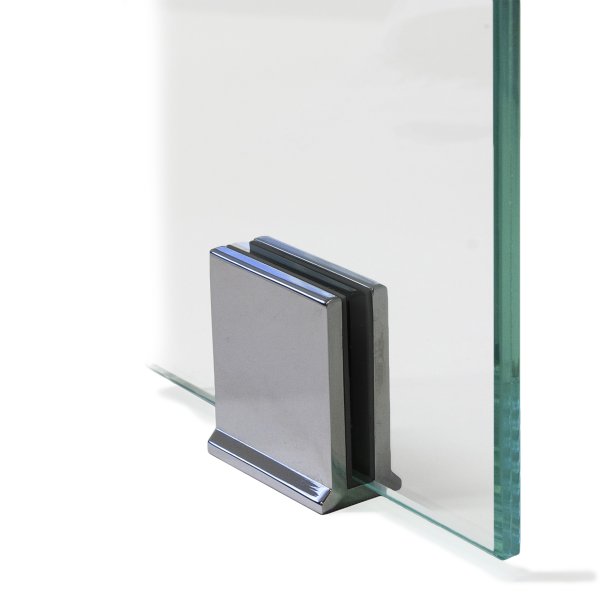 Glasklemme til brusevg, chrom eller rustfrit stl