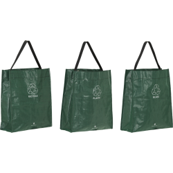  House Doctor Tasker til affaldsortering s�t m. 3 stk, Recycle, Gr�n