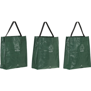 House Doctor Tasker til affaldssortering s�t m. 3 stk, Recycle, Gr�n