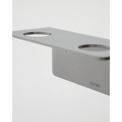 Meraki Flaskeholder med 2 huller, B�rstet s�lvfinish