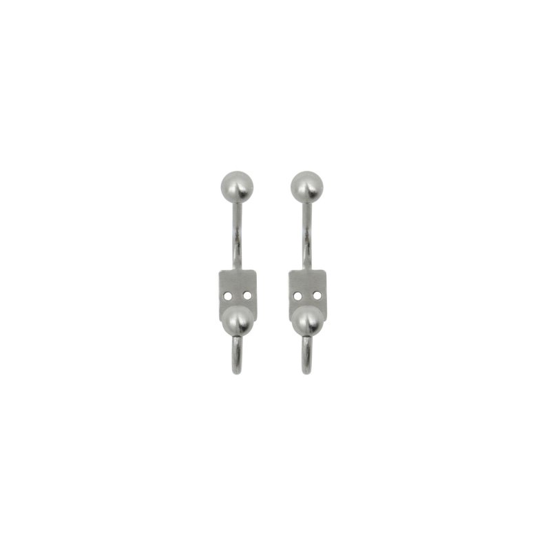 S�t med to minimalistiske Ball dobbeltkroge i s�lvfinish fra House Doctor